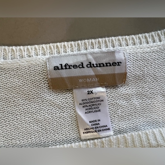 Alfred dunner Women multicolored  sweater cardigan pullover Plus Size 2X pearls - Picture 16 of 16